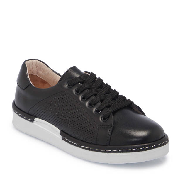 Siyah Hakiki Deri Kadın Sneaker - K25I1AY67922-A23 - 2