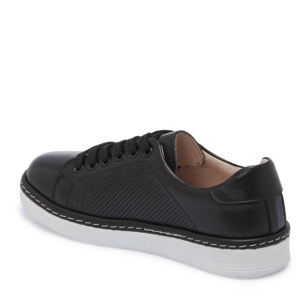 Siyah Hakiki Deri Kadın Sneaker - K25I1AY67922-A23 - 3