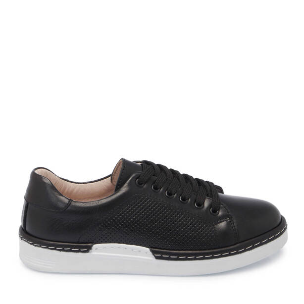 Siyah Hakiki Deri Kadın Sneaker - K25I1AY67922-A23 - 1