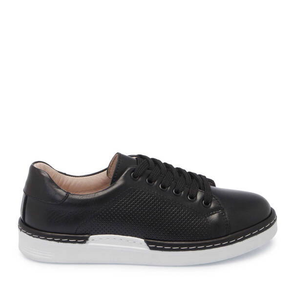 Siyah Hakiki Deri Kadın Sneaker - K25I1AY67922-A23 - 1