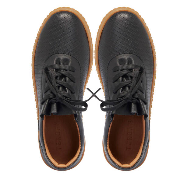 Siyah Hakiki Deri Kadın Sneaker - K25I1AY67924-A23 - 5