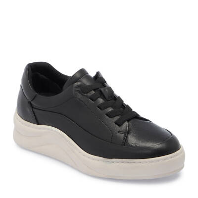 Siyah Deri Kadın Sneaker - K25I1AY67939-A23 - 1
