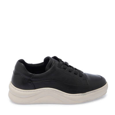 Siyah Deri Kadın Sneaker - K25I1AY67939-A23 - 3