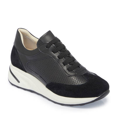  Siyah Deri Kadın Sneaker - K25I1AY67940-A23 