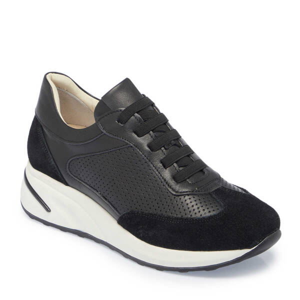 Siyah Deri Kadın Sneaker - K25I1AY67940-A23 - 1