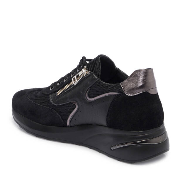 Siyah Hakiki Deri Kadın Sneaker - K25I1AY67941-A23 - 3