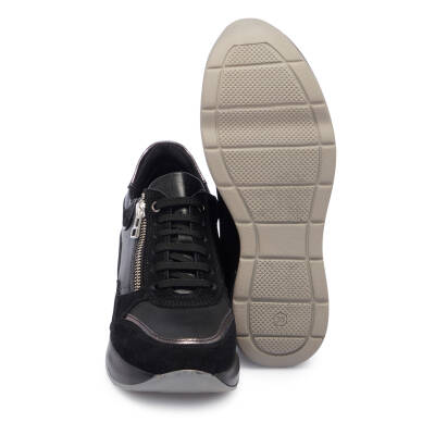 Siyah Deri Kadın Sneaker - K25I1AY67943-A23 - 4