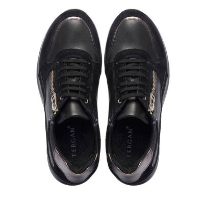 Siyah Deri Kadın Sneaker - K25I1AY67943-A23 - 5