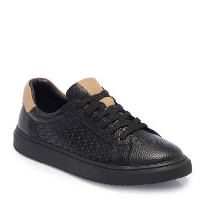 Siyah Deri Kadın Sneaker - K25I1AY67949-A41 - 1
