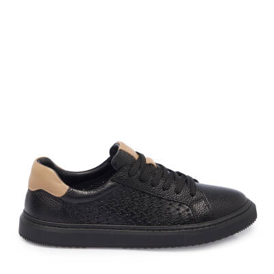 Siyah Deri Kadın Sneaker - K25I1AY67949-A41 - 3