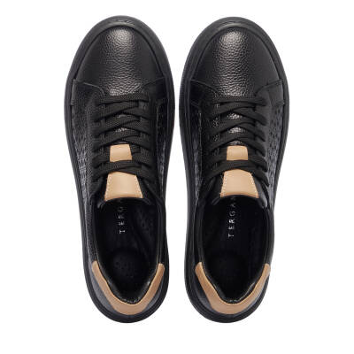Siyah Deri Kadın Sneaker - K25I1AY67949-A41 - 5