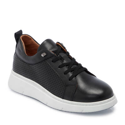 Siyah Deri Kadın Sneaker - K25I1AY67995-A23 