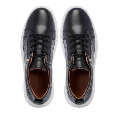 Siyah Deri Kadın Sneaker - K25I1AY67995-A23 - 5
