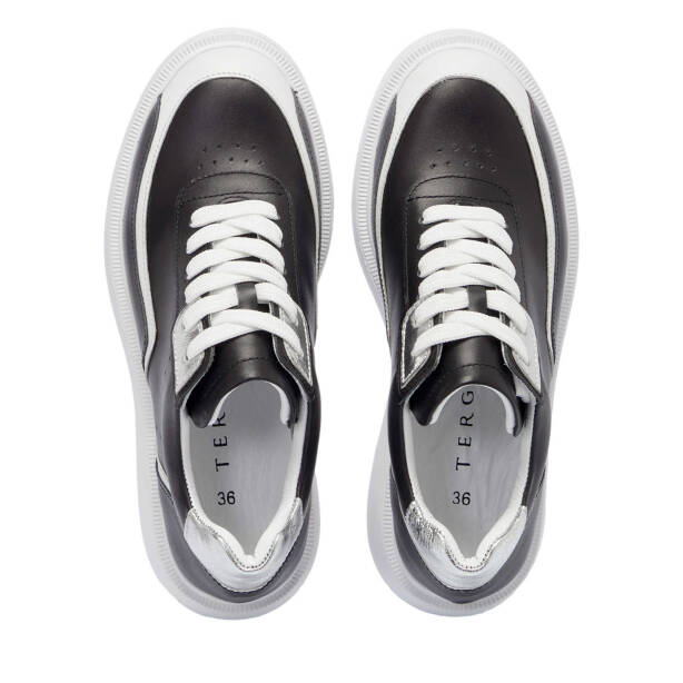 Siyah Hakiki Deri Kadın Sneaker - K25I1AY67996-A23 - 5