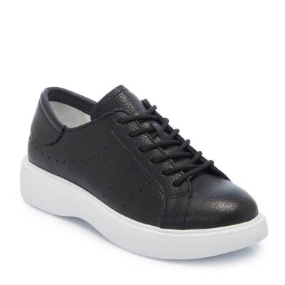  Siyah Deri Kadın Sneaker - K25I1AY67997-A23 