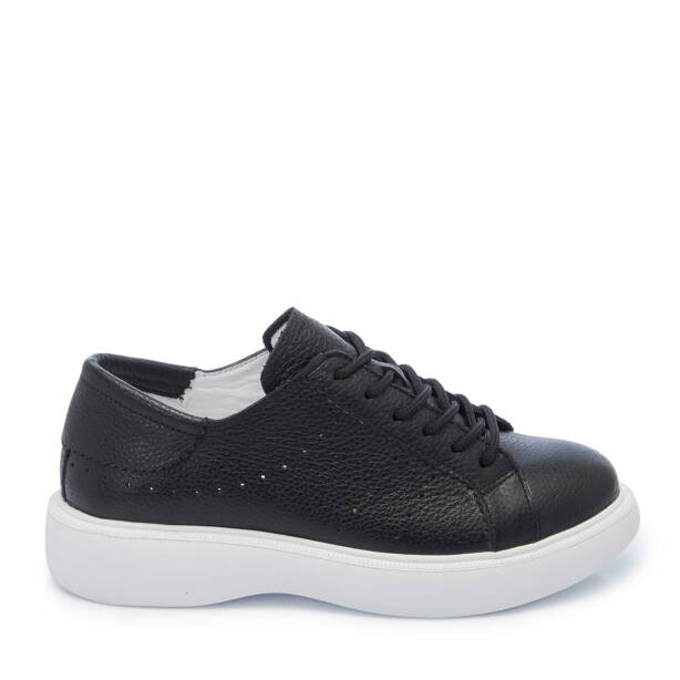 Siyah Deri Kadın Sneaker - K25I1AY67997-A23 - 3