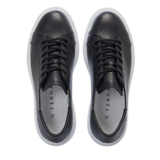 Siyah Deri Kadın Sneaker - K25I1AY67997-A23 - 5