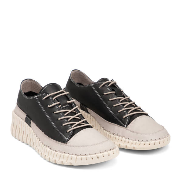 Siyah Hakiki Deri Kadın Sneaker - K25I1AY68009-A23 - 2