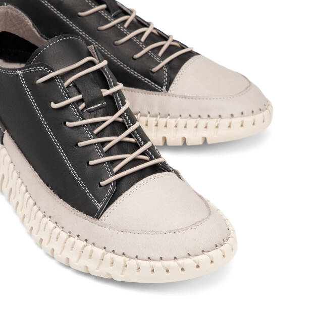 Siyah Hakiki Deri Kadın Sneaker - K25I1AY68009-A23 - 3