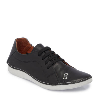 Siyah Deri Kadın Sneaker - K25I1AY68013-A23 