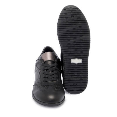 Siyah Deri Kadın Sneaker - K25I1AY68030-A23 - 4