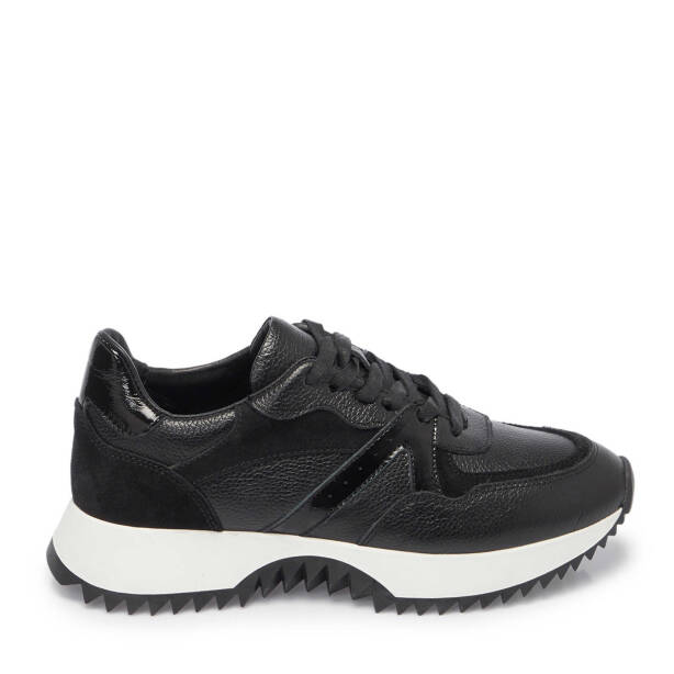 Siyah Deri Kadın Sneaker - K25I1AY68034-A23 - 3