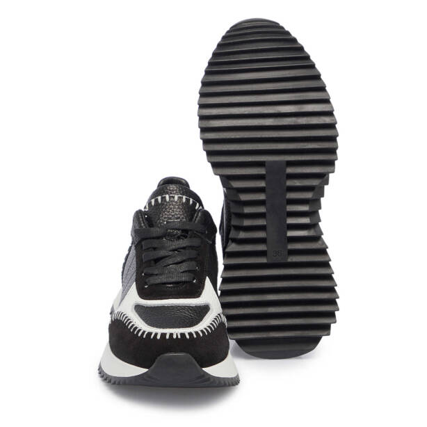 Siyah Deri Kadın Sneaker - K25I1AY68035-A23 - 4