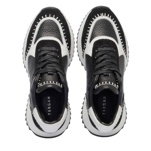 Siyah Deri Kadın Sneaker - K25I1AY68035-A23 - 5