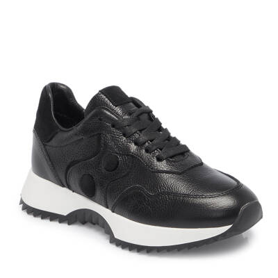 Siyah Deri Kadın Sneaker - K25I1AY68036-A23 - 1