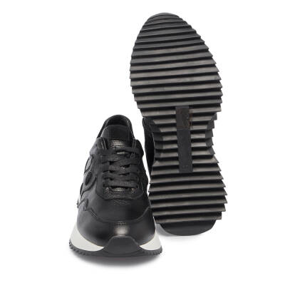Siyah Deri Kadın Sneaker - K25I1AY68036-A23 - 4