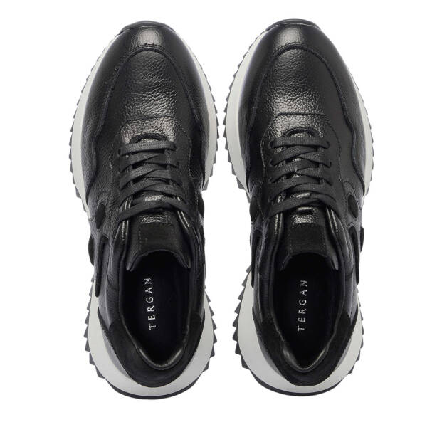 Siyah Hakiki Deri Kadın Sneaker - K25I1AY68036-A23 - 5