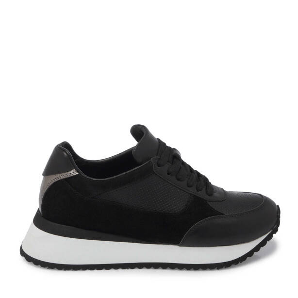 Siyah Deri Kadın Sneaker - K25I1AY68039-A23 - 3
