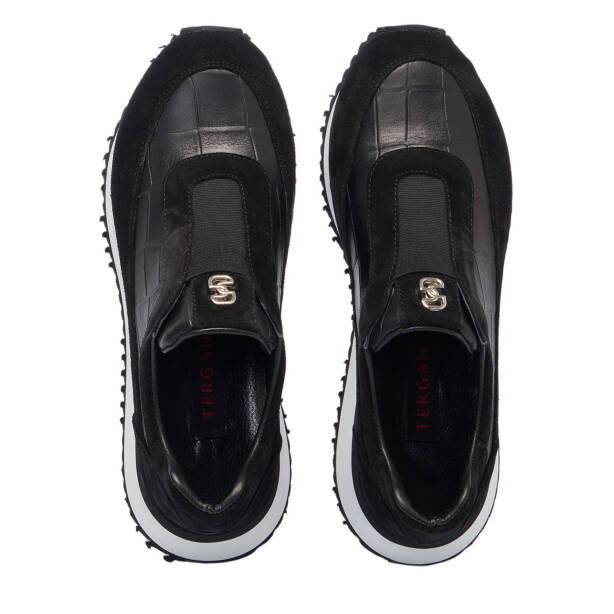 Siyah Deri Kadın Sneaker - K25I1AY68044-A23 - 5