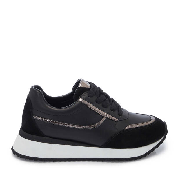 Siyah Deri Kadın Sneaker - K25I1AY68053-A23 - 3
