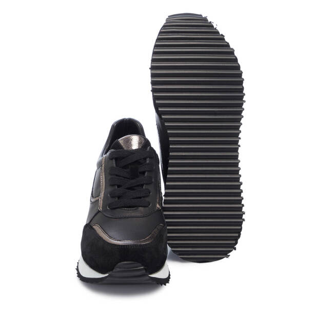 Siyah Deri Kadın Sneaker - K25I1AY68053-A23 - 4