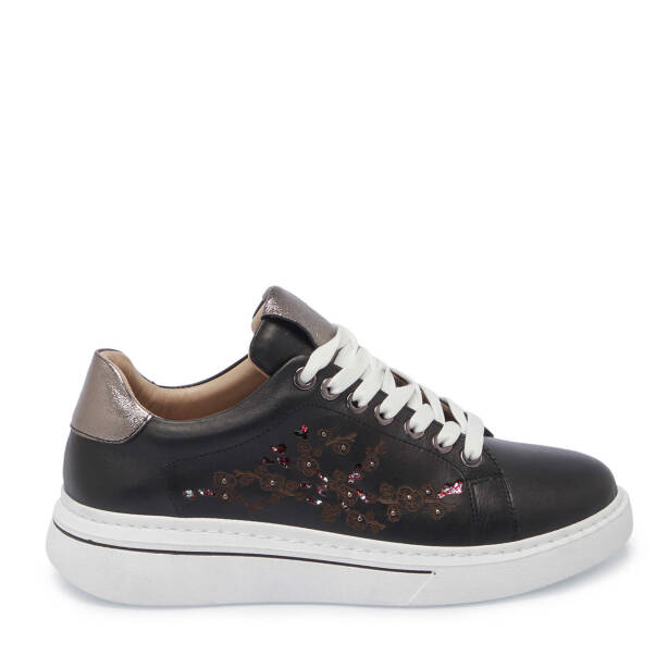 Siyah Deri Kadın Sneaker - K25I1AY68096-A23 - 3