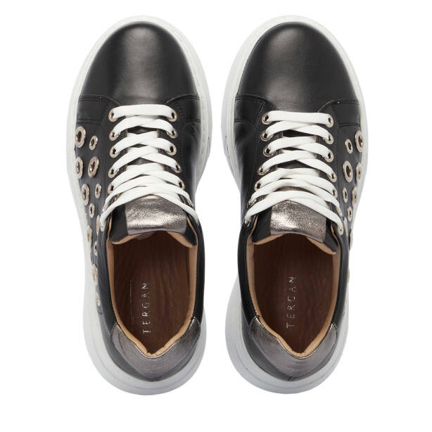 Siyah Deri Kadın Sneaker - K25I1AY68097-A23 - 5