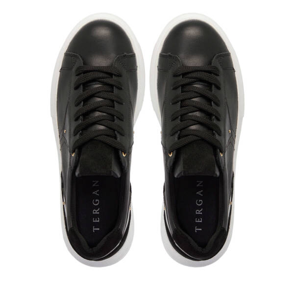 Siyah Deri Kadın Sneaker - K25I1AY68148-A23 - 5