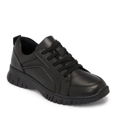 Siyah Deri Kadın Sneaker - K25S1AY68165-A23 - 1