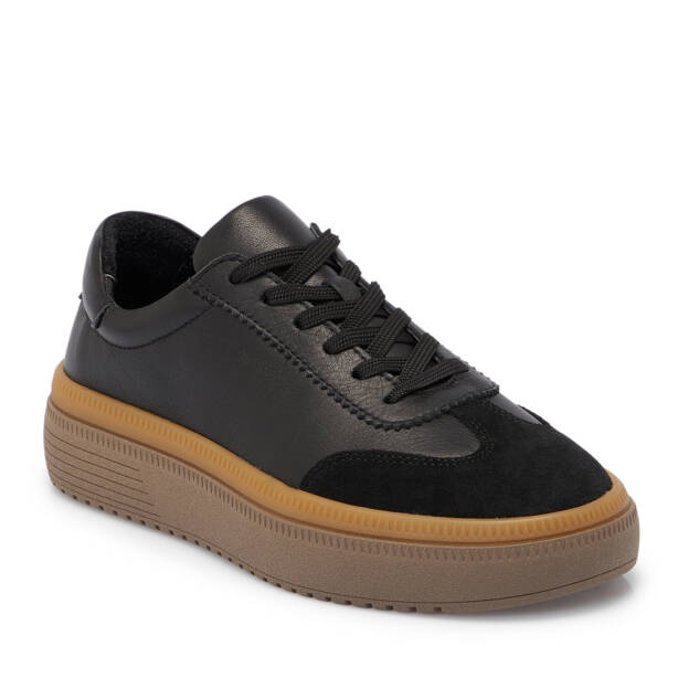 Siyah Deri Kadın Sneaker - K25S1AY68168-A23 