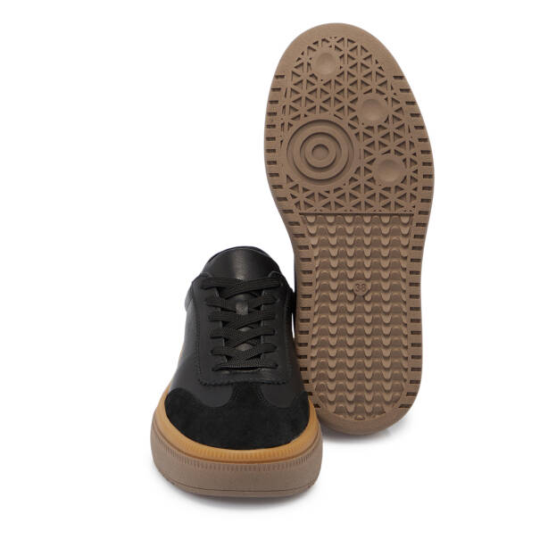 Siyah Deri Kadın Sneaker - K25S1AY68168-A23 - 4