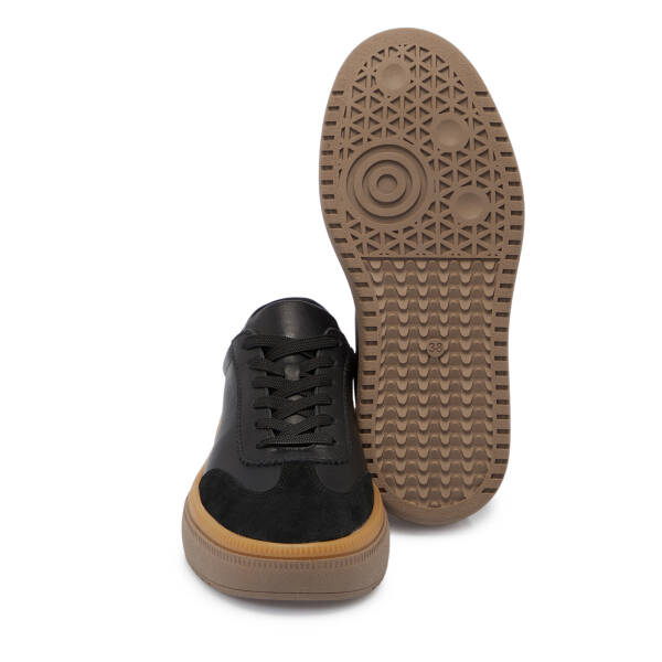 Siyah Deri Kadın Sneaker - K25S1AY68168-A23 - 4