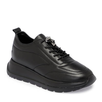 Siyah Deri Kadın Sneaker - K25S1AY68169-A23 - 1