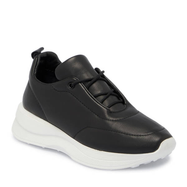 Siyah Deri Kadın Sneaker - K25S1AY68201-A23 - 1