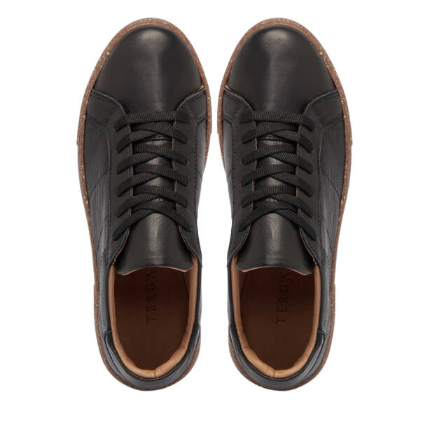 Siyah Deri Kadın Sneaker - K25S1AY68206-A23 - Tergan