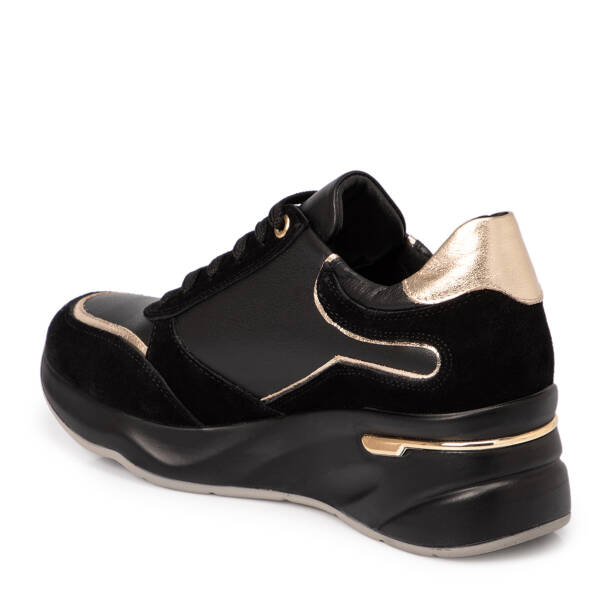 Siyah Deri Kadın Sneaker - K25S1AY68219-A23 - 2