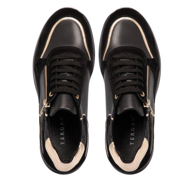 Siyah Deri Kadın Sneaker - K25S1AY68219-A23 - 5