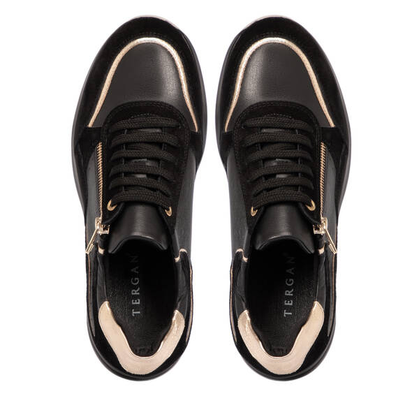 Siyah Deri Kadın Sneaker - K25S1AY68219-A23 - 5