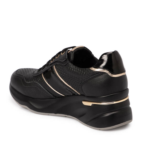 Siyah Deri Kadın Sneaker - K25S1AY68220-A23 - 2