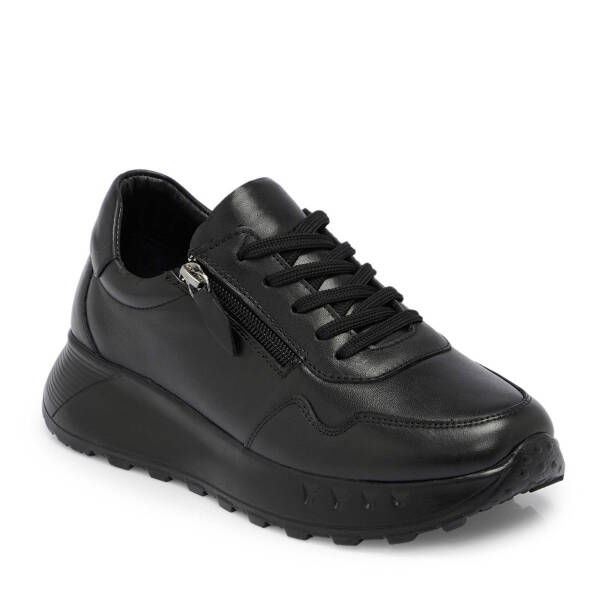 Siyah Deri Kadın Sneaker - K25S1AY68230-A23 - 1